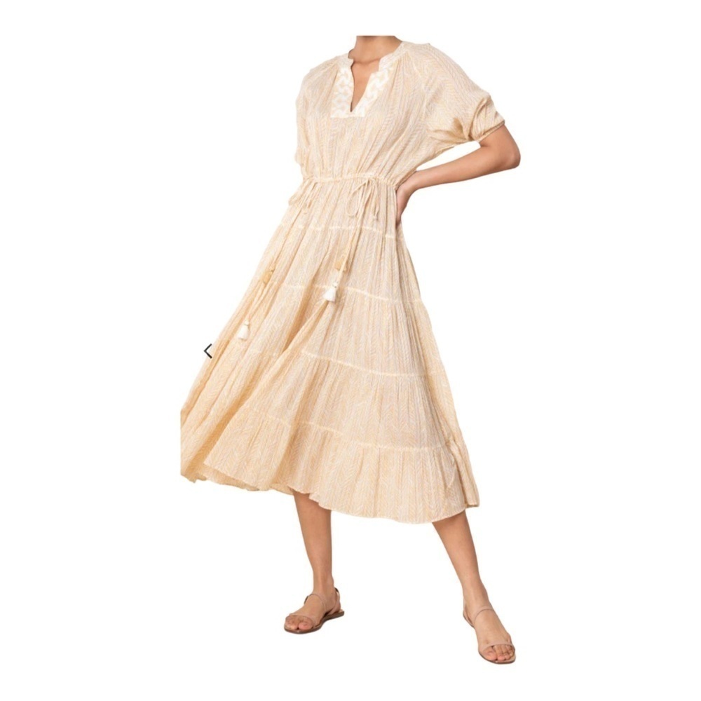 Shoshanna Watercolor Chevron Tiered Midi Dress NWT